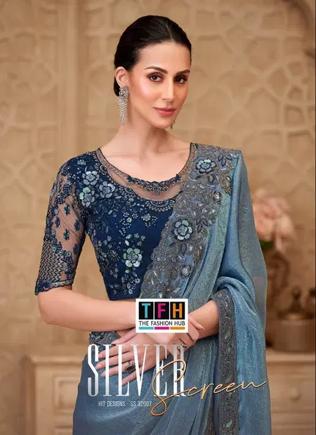 Silver Screen 32007 Hit By Tfh Fancy Party Wear Saree Online Wholesale